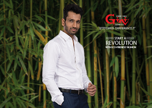 Stiched White Shirts of Bamboo Fabric - Gini Silk Mills